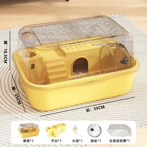 Hamster Cage with Large Space Golden Bear Cage Acrylic Hamster Cage with <b>Rollers</b> Easy to Clean Pet Supplies - Product Image 4