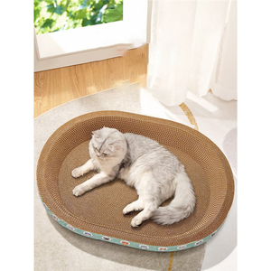 Alas Cakar Kucing dari Kertas Bergelombang untuk Dalam Ruangan, Dilengkapi Pohon Cakar, Dikemas dalam Karton, Permukaan Tidur yang Nyaman - Product Image 2