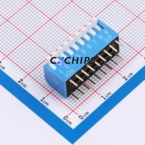 DSDP-09-B DIP Switch Through hole Component (THT) Switch Piano Key 9-Bit 2.54mm Blue - Product Image 1