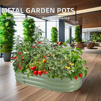 Grand kit de décoration de jardin moderne en bambou galvanisé en fonte pour pots de fleurs support de jardinière maison pépinière usage extérieur du sol jardinière