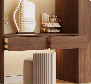 Nuovo Modello 2026: Combinazione Toeletta <span class=keywords><strong>e</strong></span> <span class=keywords><strong>Armadio</strong></span>, Scrivania Trucco per Camera da Letto, Stile Vintage in Rovere - Product Image 6