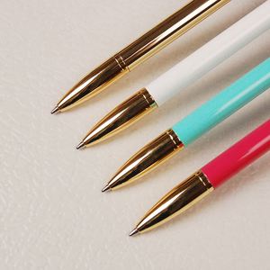 Slim Gloss Piano Lacquer Twist Metal <b>Ballpoint</b> <b>Pen</b> With Full Gold Plated Trim, Rotating Signature <b>Pen</b> Custom Logo - Product Image 4