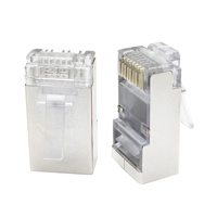 Vergoldeter Netzwerk-Pass-Through-Stecker Cat 6-Anschluss FTP STP 8 P8C RJ45 Geschirmter modularer CAT6 CAT6A-Stecker RJ45