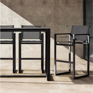 Conjunto de Mesa y Sillas de <span class=keywords><strong>Bar</strong></span> de Aluminio para <span class=keywords><strong>Terraza</strong></span> de Jardín Exterior Moderno, Silla Alta para Cafetería o <span class=keywords><strong>Bar</strong></span> - Product Image 1