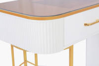 Tables et chaises de salon de beauté modernes, table de manucure en bois, verre et métal pour salon