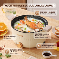 Marmite Électrique Portable Grande Capacité 3L Antiadhésive Multifonctionnelle pour Cuisson de Soupes et Plats Chauds