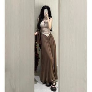 Women's Three Piece Set Solid Color Chiffon Long Sleeve Cardigan Tank Top Wide Leg Pants Casual Suit Autumn 2025 - Product Image 3