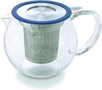 Service à thé personnalisé en verre soufflé à la main, 800 ml (27 oz), résistant à la chaleur, avec infuseur en acier inoxydable