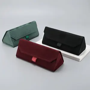 Custom Logo Glasses Case Magnet Eyeglasses Case with Velvet Spectacles Box Cleaning Cloth Glasses Bag Pouch