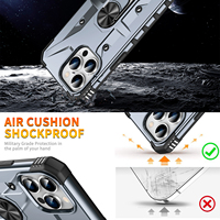 Durable híbrido TPU + PC diseñador iPhone 15 pro Max funda a prueba de golpes fundas de teléfono con soporte de anillo de montaje de coche para iPhone 13 pro Max