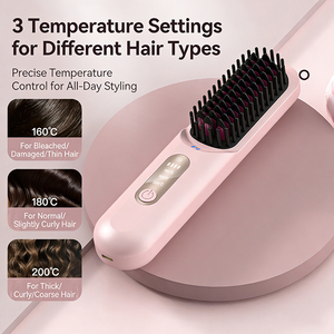 Brosse lissante sans fil de bonne qualité, lisseur électrique pour cheveux, peigne sans fil pour usage domestique - Product Image 3