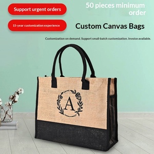 Bolsa de Yute Personalizada de Gran Capacidad con Asas y Diseño de Letras del Alfabeto Nórdico de Wallwell Factory - Product Image 3