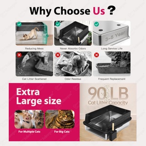 Usine OEM ODM, vente en gros de litière pour chat XXL, autonettoyante, 70*50*30 cm, litière pour chat extra large en acier inoxydable - Product Image 3