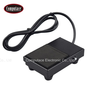 สวิตช์เท้าเหยียบโลหะสีดำ FS-1 10A 24V 250VAC แบบกดติดปล่อยดับ พร้อมสายเคเบิลยาว 1 เมตร สำหรับเครื่องจักรอุตสาหกรรม - Product Image 1