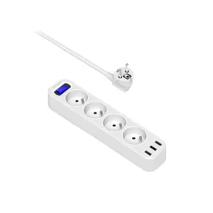 French standard electric Socket 250v Power Strip 4 way socket extension grounding with Extension Cord