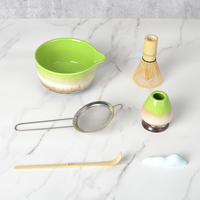 Support de fouet à matcha en céramique pour cérémonie du thé Bol à matcha avec fouet en bambou Brosses Porte-outils Accessoires pour vaisselle à thé