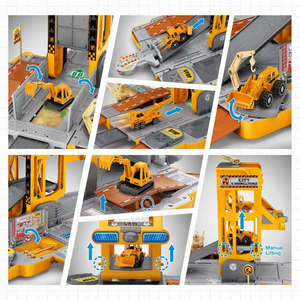 Ensemble de jeu de stationnement en plastique d'ingénierie à assembler pour enfants, <span class=keywords><strong>garage</strong></span> de jeu, 2 modèles de camions, <span class=keywords><strong>jouet</strong></span> de véhicule miniature à monter soi-même - Product Image 5