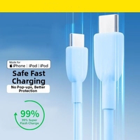 Kabel Pengisian Cepat 3A USB2.0 Type-C ke Type-C dari Tembaga Murni Silikon untuk Ponsel.