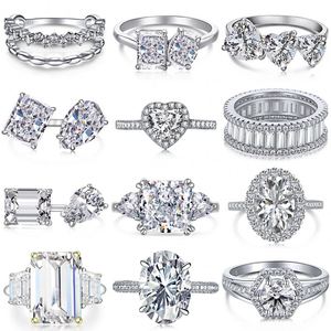 Bague de fiançailles et de mariage DYLAM en argent sterling avec moissanite et zircone 8A, style cocktail et éternité, bijoux de mode raffinés - Product Image 1