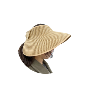 Phụ Nữ Của 2025 Biểu Tượng Tùy Chỉnh Mùa Hè Mũ Rơm Có Thể Đóng Gói Và Có Thể Điều Chỉnh Vành Rộng Bãi Biển Visor Topless Thiết Kế - Product Image 4