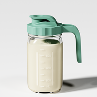 Recipiente de Almacenamiento para Leche Materna, Jarra de Vidrio Mason de 32 oz con Vertido Fácil para Leche Materna