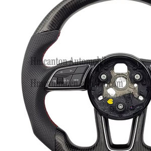 Cuero perforado de fibra de carbono mejorado de mano de obra fina de alta calidad para volante Audi S3 8V S4 S5 B9 RS3 RS4 RS5 - Product Image 3