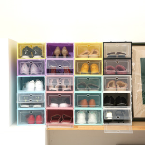 Boîte à chaussures en <span class=keywords><strong>acrylique</strong></span> transparent personnalisée, vente en gros, tiroir magnétique pour animaux de compagnie, rangement transparent pour baskets empilables - Product Image 2