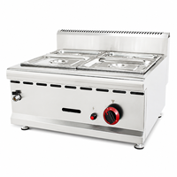 Chauffe-Plats Commercial de Comptoir à Gaz Bain-Marie en Acier Inoxydable pour Soupes et Aliments – Équipement de Maintien au Chaud pour la Restauration