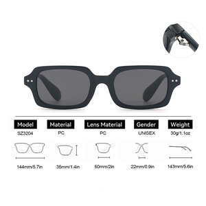 Gafas de Sol de Lujo con Protección UV400, Modernas, Retro 2026, OEM, Negras, Cuadradas - Product Image 5