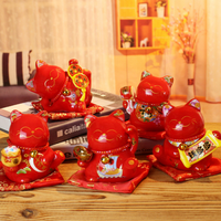 Cadeau fait à la main blanc noir Fortune café japonais 4.5 pouces tirelire Maneki Neko céramique chat chanceux pour table