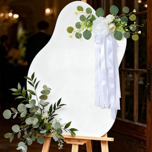 Fleurs artificielles blanches pour mariage, décoration de chaises d'allée, nœuds pour bancs d'église, décoration de mariage, cérémonie, fête, décoration intérieure - Product Image 5