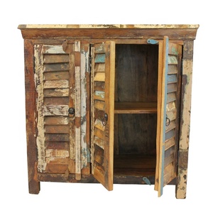 Di recupero Credenza <span class=keywords><strong>Armadio</strong></span> In Legno D'epoca <span class=keywords><strong>3</strong></span> Louvered Porta <span class=keywords><strong>Armadio</strong></span> Di Stoccaggio - Product Image 2