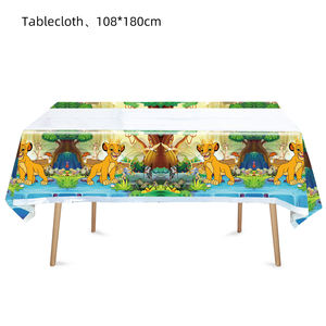 Nouveau <span class=keywords><strong>roi</strong></span> <span class=keywords><strong>Lion</strong></span> dessin animé thème fête fournitures gobelets en papier assiettes nappe couverts tirer drapeaux pour les célébrations d'<span class=keywords><strong>anniversaire</strong></span> de noël - Product Image 5