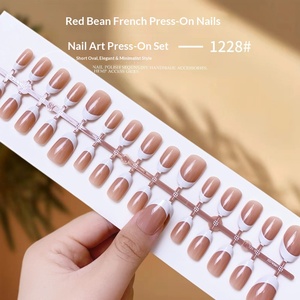 <span class=keywords><strong>Uñas</strong></span> Postizas Francesas Clásicas Color Nude, Pre-Diseñadas, Estilo Simple y Elegante, Forma Ovalada, <span class=keywords><strong>Uñas</strong></span> Terminadas Versátiles, Venta al Por Mayor - Product Image 3