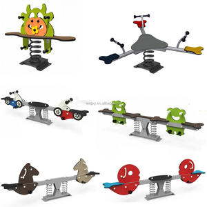 Altalena a Dondolo QXY per Bambini da Esterno in LLDPE e Metallo, per <span class=keywords><strong>2</strong></span> Bambini, Capacità >150KG, Struttura per Divertimento - Product Image 3