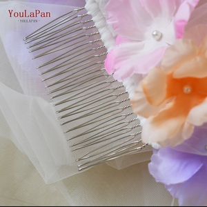YouLaPan V277 R <span class=keywords><strong>voile</strong></span> de fleurs colorées convient aux cérémonies <span class=keywords><strong>en</strong></span> plein air pelouse mariage mariées Festival Performance robes - Product Image 5