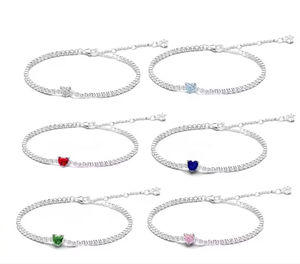 Brazalete Love Tennis con Corazón Rojo y Piedra Preciosa, Moderno, Unisex, Ajustable, con <span class=keywords><strong>Cadena</strong></span> Secreta, Ideal para Regalo, Fiesta o Boda - Product Image 1