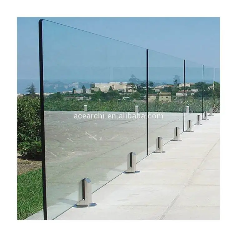 Raquete de vidro sem moldura de aço inoxidável, para sistemas de elevação da varanda ao ar livre