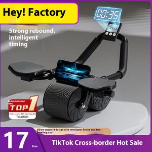 Roue abdominale à rebond automatique Équipement de fitness à domicile avec support de coude Support <span class=keywords><strong>plat</strong></span> pour brûler les graisses Slim Belly Made ABS PVC - Product Image 4