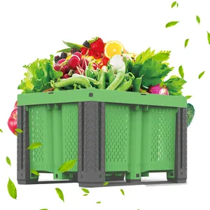 大型嵌套仓重型大容量塑料蔬菜收纳盒批发厂家供应托盘仓水果盒