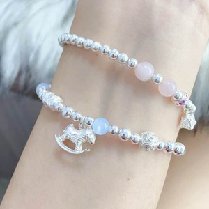 Yindafu S999 Sterling <b>Silver</b> <b>Bead</b> Bracelet With Unicorn Charm For Unisex Jewelry Gift - Product Image 1
