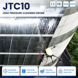 โดรนทำความสะอาดแรงดันสูง JTC10 แบบใช้พลังงานไฟฟ้า ฉีดน้ำเย็น สำหรับทำความสะอาดกระจกหน้าอาคาร แผงโซลาร์เซลล์ และพื้นผิวต่างๆ - Product Image 1