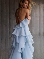 Haute qualité hors épaule décontracté sans manches licou multicouche à volants Tutu robe dame robes élégantes pour les femmes
