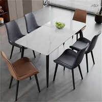 Table à manger moderne de luxe 4 places en pierre frittée avec 4 chaises écologiques et durables pour la maison, l'hôtel, la cuisine et les salles à manger