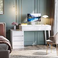 Bureau blanc Tribesigns avec tiroirs, bureau d'ordinateur moderne pour la maison, bureau de maquillage réversible