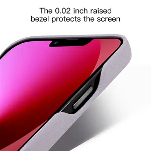 2022 लक्जरी पूर्ण लपेटें उच्च गुणवत्ता के लिए कंकड़ अनाज चमड़े फोन के मामले में कोई बटन iPhone 13