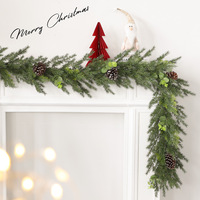 Guirlande de Noël de luxe en rotin PE pur, ornements suspendus denses pour la décoration des hôtels, des vitrines et des rampes d'escalier