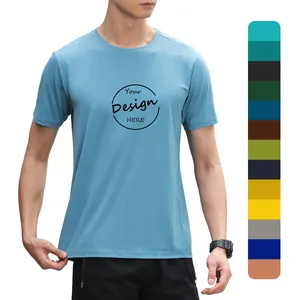 Üreticileri toptan özel % 100% pamuk erkek genel özel Logo açık spor çabuk kuruyan spor tişört spor T Shirt