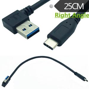 Usb3.0 Am Right Angle To Type C Elbow Data <b>Cable</b> 25Cm <b>For</b> <b>Computer</b> Laptop Phone Charging And Data Transfer - Product Image 2