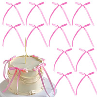 DDLP Schwarze Satin-Schleife Kuchendekoration Cupcake-Verzierungen Coquette Geburtstag 14+ Jahre